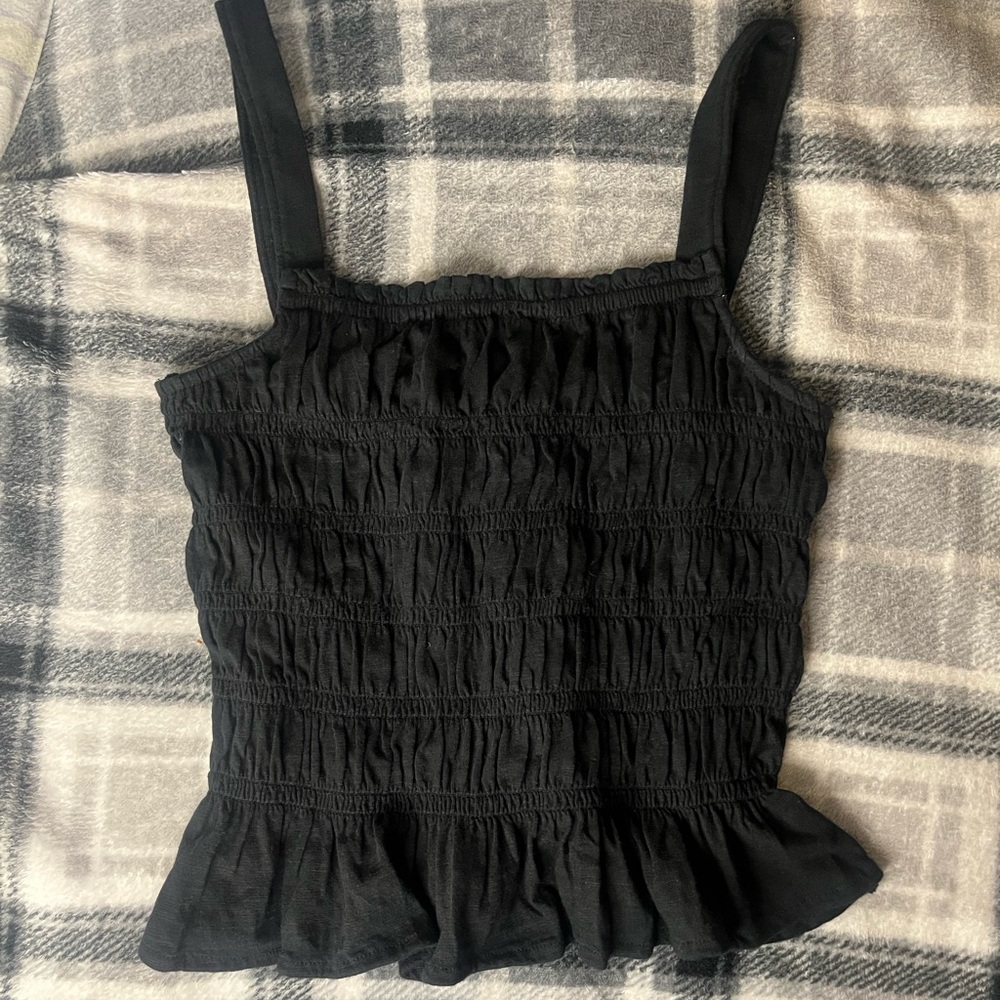 Black frilly top